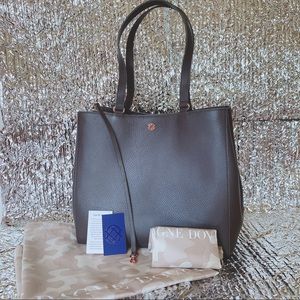 Dagne Dover Allyn Tote  Graphite Leather Large